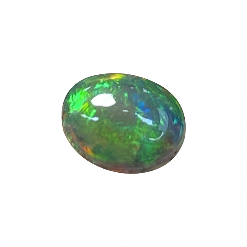 Vòng hình bầu dục opal màu đen tự nhiên Mặt đáy phẳng Đá quý kẻ sọc opal bằng đá opal