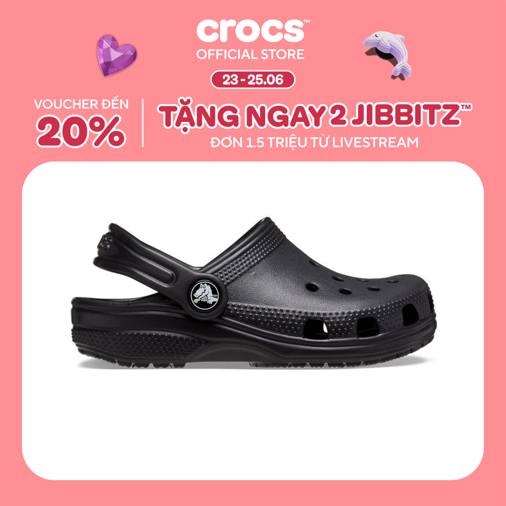 Giày Clog Trẻ Em Crocs Classic - Black - 206991-001