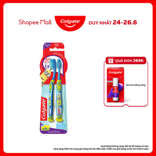 Bộ 2 bàn chải Colgate Minion Twin cho bé từ 5-9 tuổi