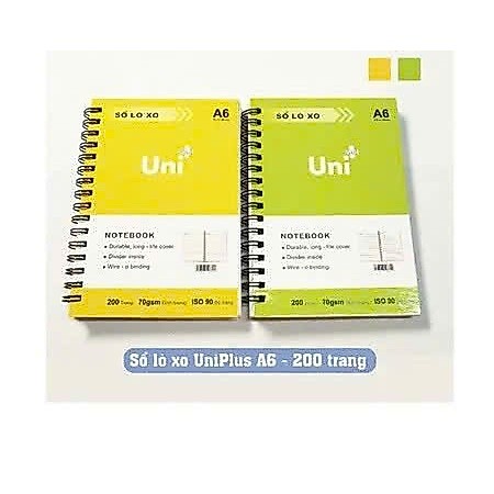 (Set 2 cuốn) Sổ Lò Xo A6 (200TR) Kẻ ngang