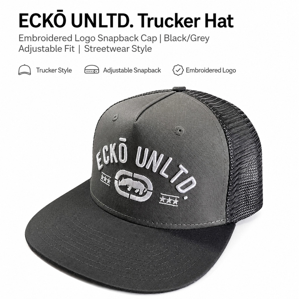 Ecko Unltd. Mũ Snapback lưới Logo Rhino Mũ có thể điều chỉnh
