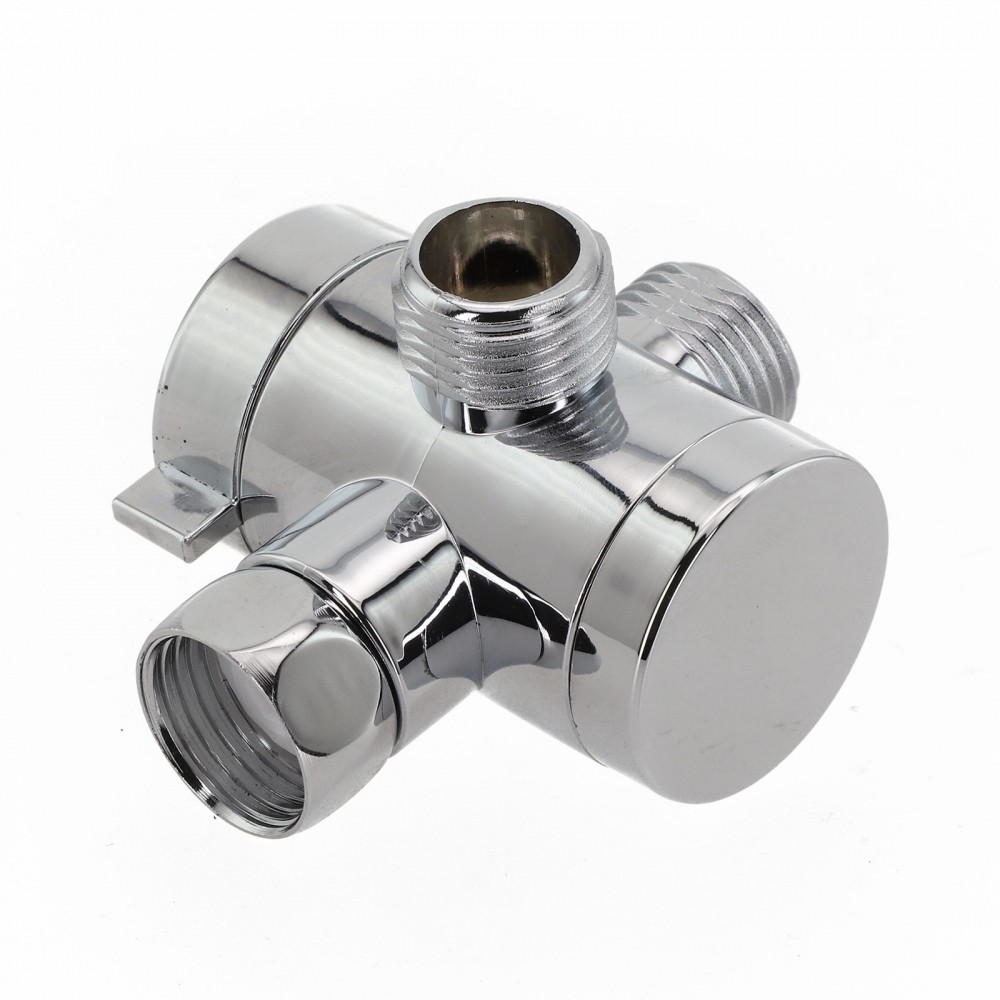 [DOLLDOLL-VN]Durable ABS Material 12 Chrome 3 Way T Adapter Shower Diverter Valve