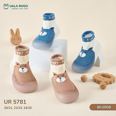 Giày bún tập đi cho bé Ualarogo đế Cao su mềm dẻo chống trượt an toàn bảo vệ ngón thoáng khí 5781