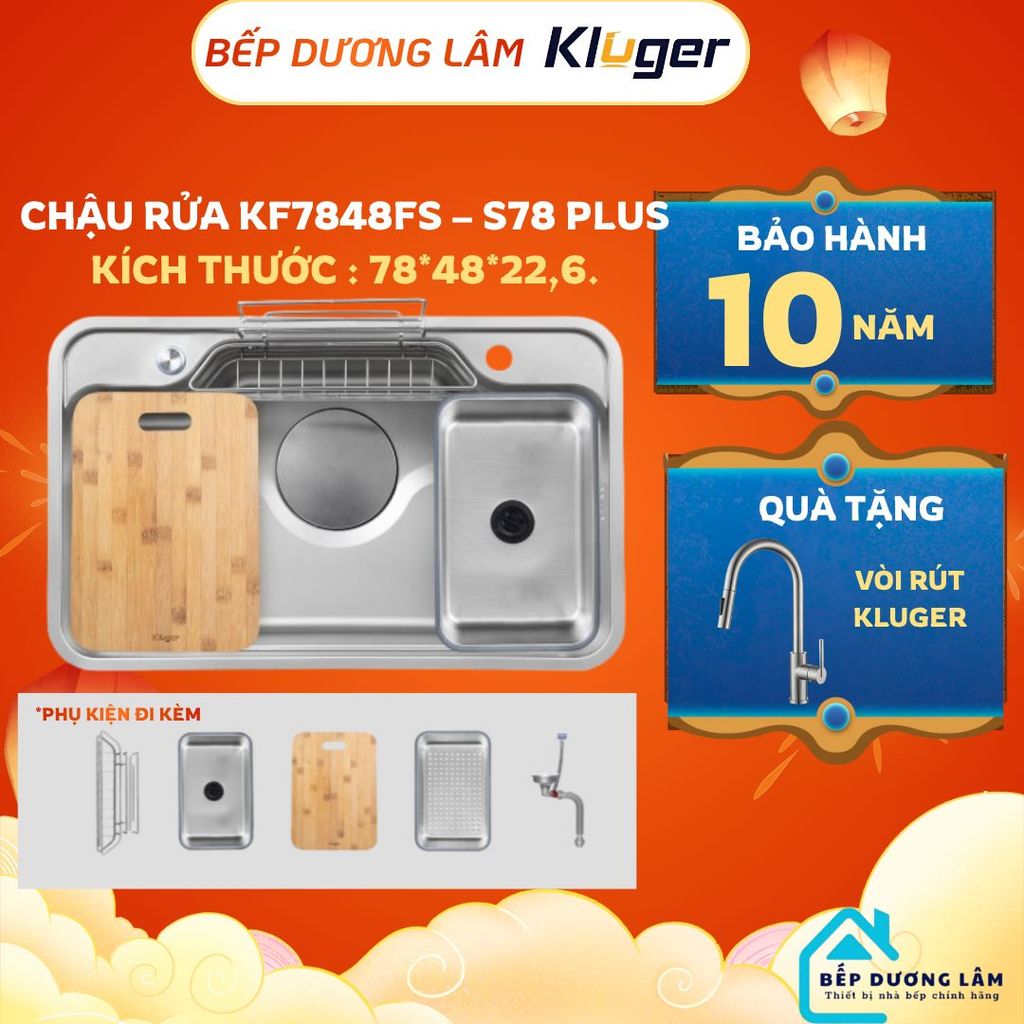 Chậu rửa bát Kluger KF7848FS – S78 Plus | CAM KẾT Hàng chính hãng