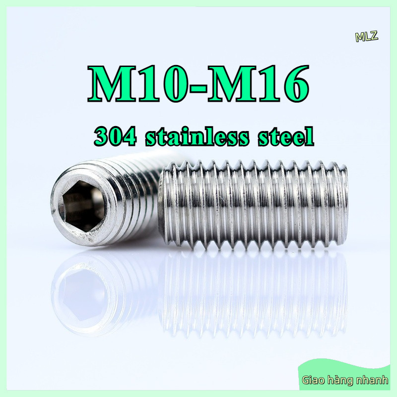 Vít định vị đầu bằng inox 304 - Vít chặn phẳng không gỉ phụ tùng cơ khí chính xác M10 / M12 / M14 / 