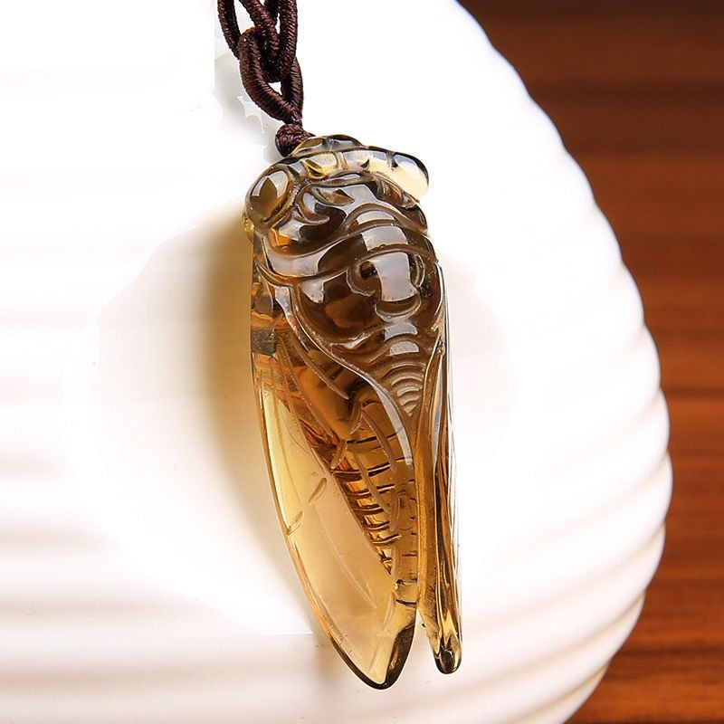 Giả Trà Pha Lê Biết Cicada Ngọc Cicada Mặt Dây Chuyền Hạt Băng Biết Áo Len Dây Chuyền Hợp Thời Trang