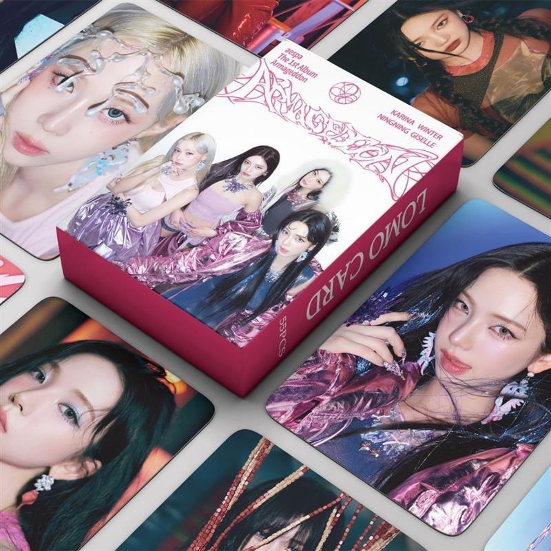55 Tờ Aespa Photocard Armageddon Album Mới Hàng Hóa Tự In KARINA Mùa ĐôngNING55 Tờ aespa Photocard A