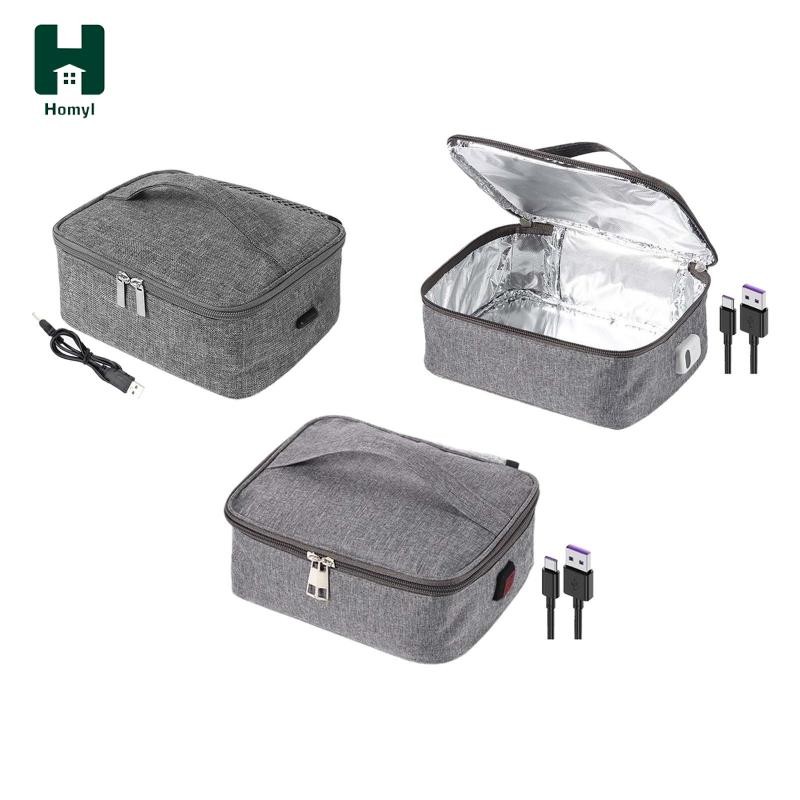Máy hâm nóng thực phẩm Homyl Lò nướng di động Mini Túi sưởi ấm thực phẩm USB, tiện lợi, Máy sưởi thực phẩm, Hộp cơm trưa làm nóng du lịch cho văn phòng dã ngoại