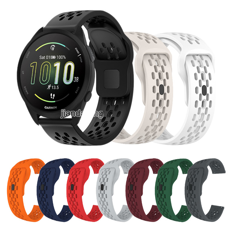 Dây đeo silicon thoáng khí làm mới thể thao cho Garmin Forerunner 165 55 158 265 255 645 245 Music 5