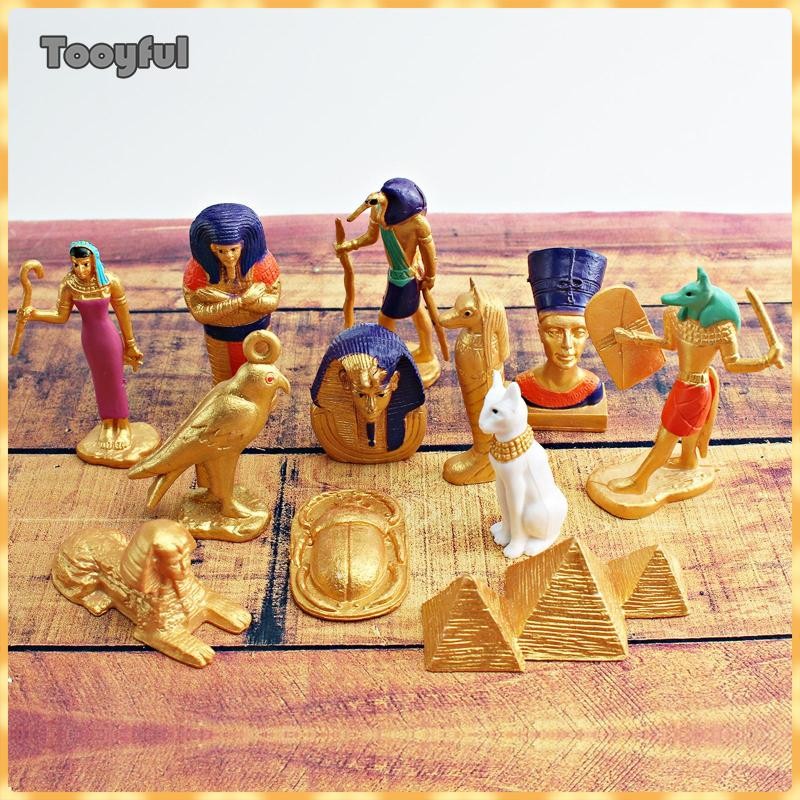 Đồ chơi 12 phần từ Ai Cập cổ đại, Nhân vật Ai Cập thu nhỏ, Xác ướp kim tự tháp, Đồ chơi Ai Cập để đí