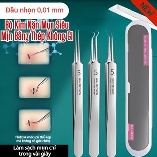  HOTBộ Nặn Mụn Chuyên Nghiệp Bộ Nhíp Lấy Mụn An Toàn Cây Gắp Mụn Cây Nặn Mụn Gắp Mụn Đầu Đen Nhíp Gắp Mụn Đầu Đen 