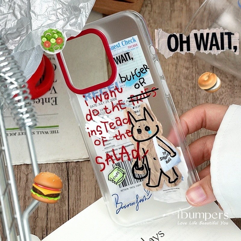 ibumpers Ốp Điện Thoại iPhone Hàn Quốc Họa Tiết Mua Sắm Mèo Dễ Thương Ốp Lưng Trong Suốt TPU Mềm Chố