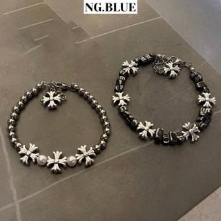  Vòng tay chuỗi hạt Chrome hearts bi tròn bạc thép titan không gỉ lắc tay Chrome heart nam nữ chuỗi hạt y2k đẹp NG.BLUE 