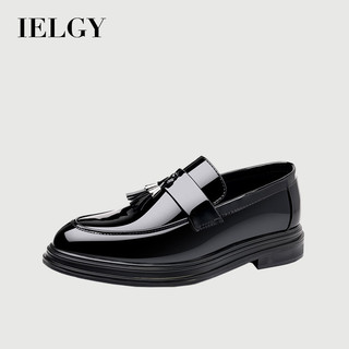 IELGY Giày Da Nam Công Sở Trang Phục Kích Thước Lớn Thường Ngày Đế Mềm Lông Đen Đám Cưới