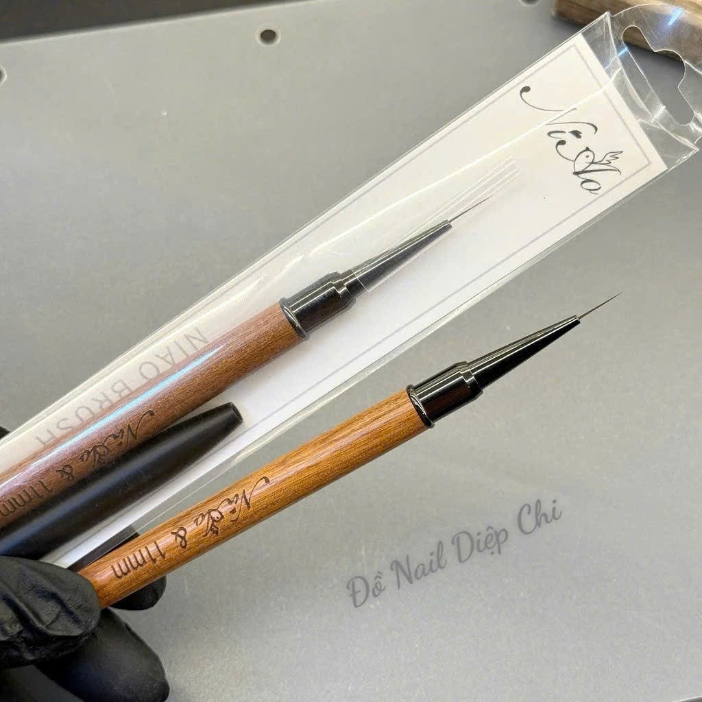 Cọ vẽ nét mảnh niao cán gỗ, cọ nét vẽ nail