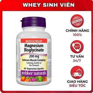   Chính hãng  Viên uống Webber Naturals Magnesium Bisglycinate 200mg   60 viên   - Khoáng Chất Cho Cơ Thể Khỏe Mạnh 