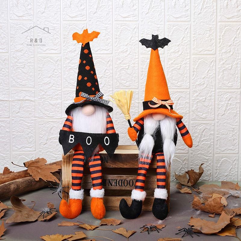 RO > Trang trí Gnomes sang trọng Halloween, Halloween Dangle Leg Gnomes Doll Elf Dwarf - Gnomes Nhồi