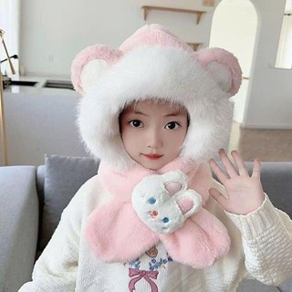  Mũ mùa đông cho bé từ 4-12 tuổi kèm khăn quàng cổ nhiều hình xᶖnh xắn  ngocanhngocanh98  
