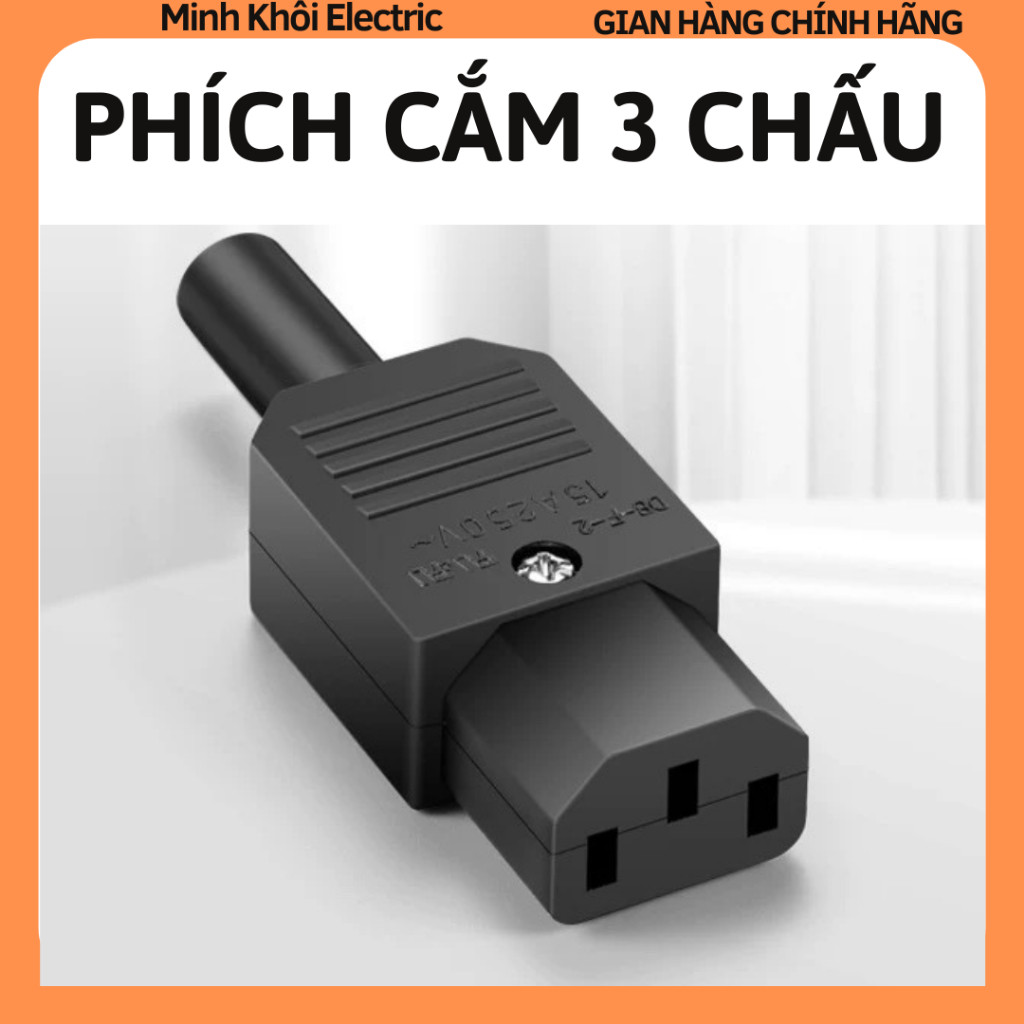 Phích cắm 3 chấu kiểu vi tính 10A 250V Tiến Thành PC2-4703,phích cắm điện,phích 3 chân,phích cắm vi 