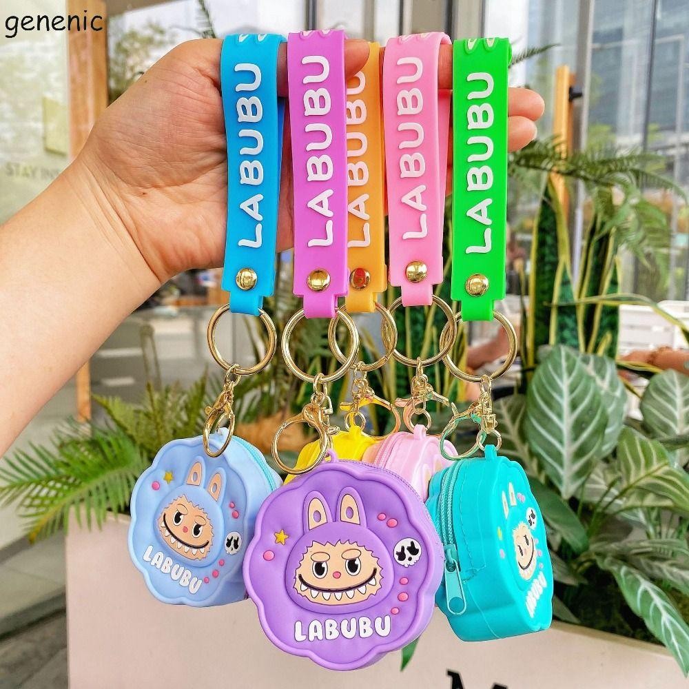 Móc khóa búp bê GENENIC, Ví đựng tiền xu búp bê silicon, Móc khóa ô tô Hoạt hình Thủ công Ins Cookie