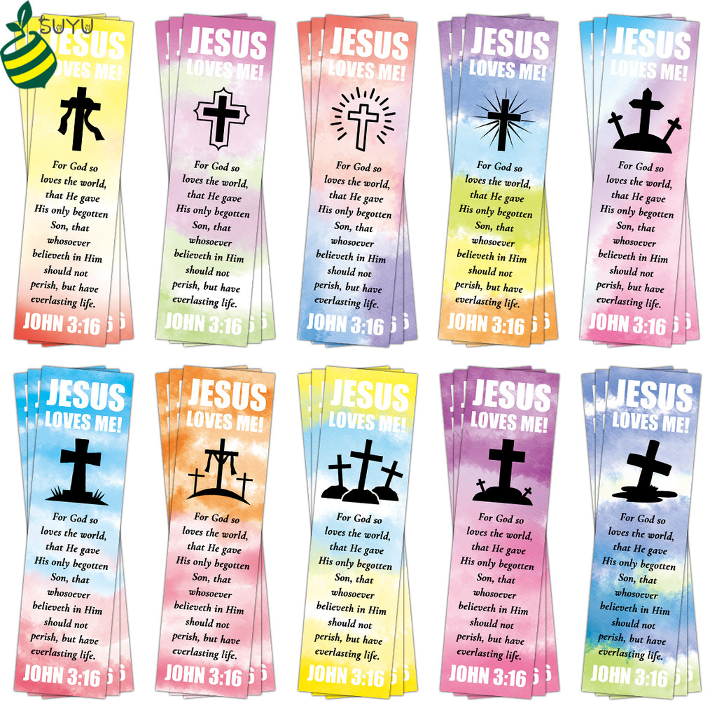 30 Chiếc Rung John 3: 16 Dấu Trang - Chúa Giêsu Yêu Tôi Với Thiết Kế Chữ Thập & Câu Kinh Thánh - Thẻ