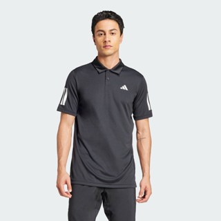 adidas Quần vợt Áo Polo 3 Sọc Tennis Club Nam Đen JG0985
