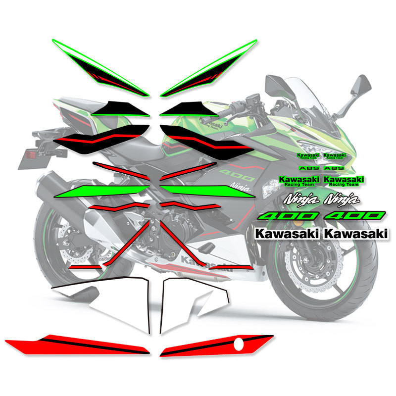 KAWASAKI thích hợp cho Kawasaki Ninja 400 Ninja 400 18-22 xe máy A-Class full phim dán bao da 8HOQ