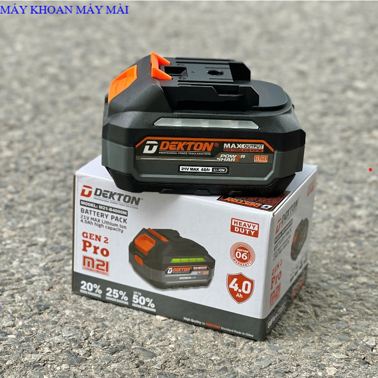 Pin 21v M21 Dekton, chân pin phổ thông Makita, M21-B4015PRO , M21-B4000M, MAYKHOANMAYMAI