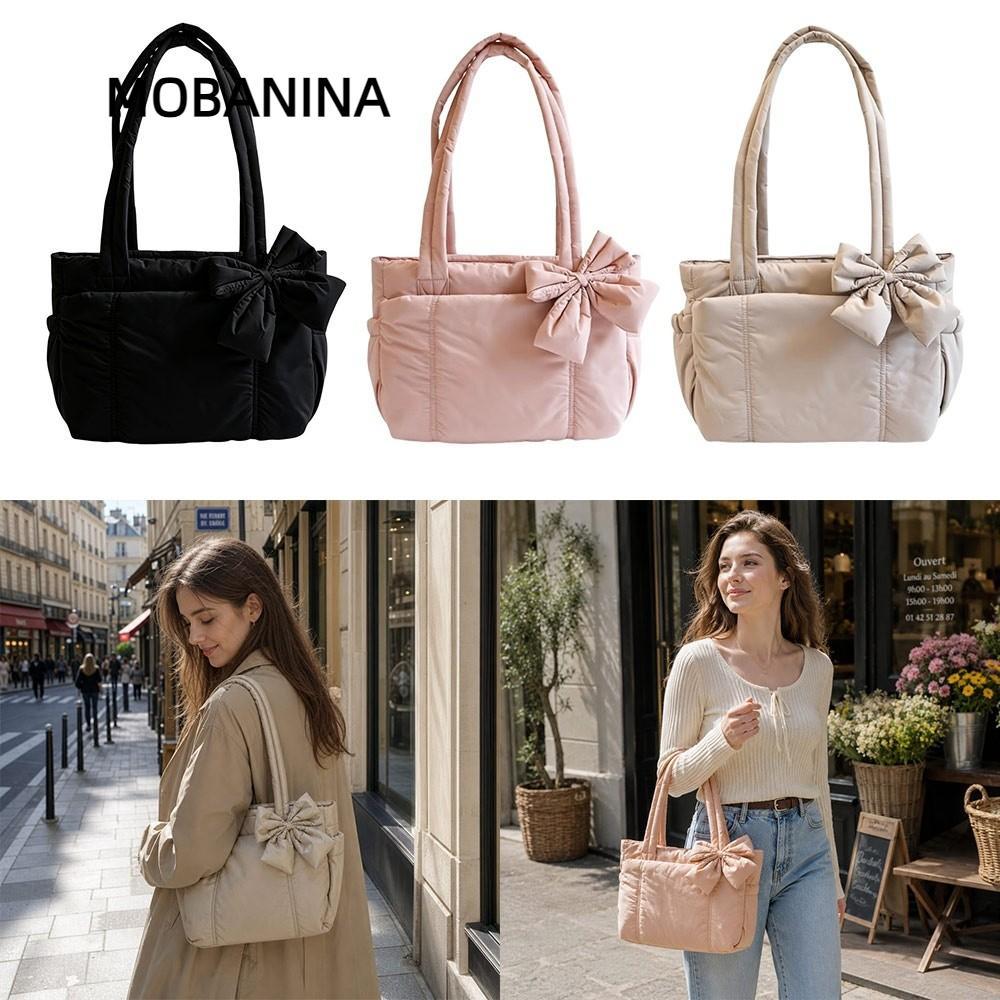 Túi Tote MOBANINA, Nhiều Túi Tập Yoga Puffy, Nơ Công Suất Lớn Tổ Chức Túi Laptop Du Lịch