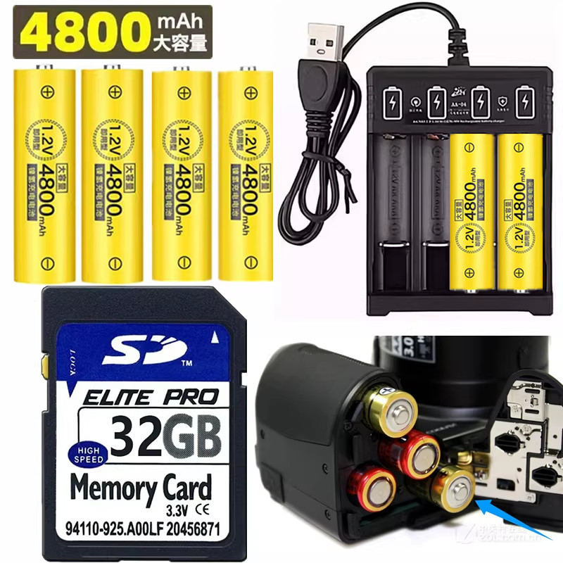 Thích hợp cho pin máy ảnh Nikon L320 L330 L340 L810 L820 + Bộ sạc + Thẻ nhớ 32G