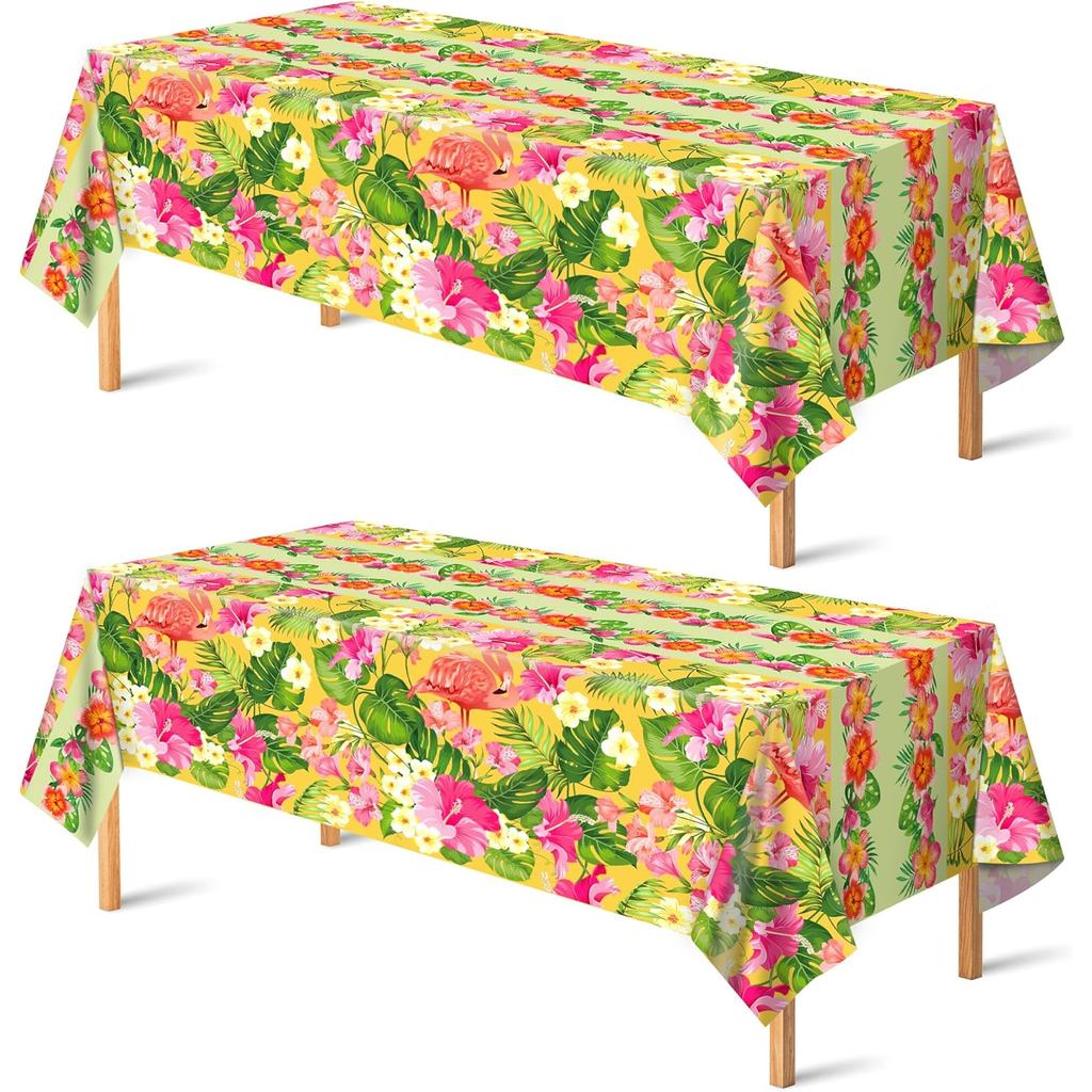 OHOME2PackLuauPartyDecorations-PlasticTableclothforHawaiianBữa tiệcTrang trí|TropicalSummerBeachPool