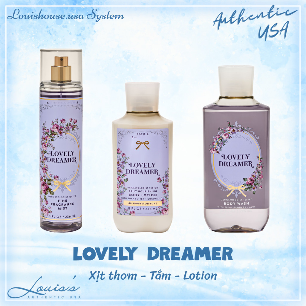 [ Full size ] LOVELY DREAMER (hoa mát) - Body mist | Tắm Lotion Dưỡng thể | Xịt thơm B.BW