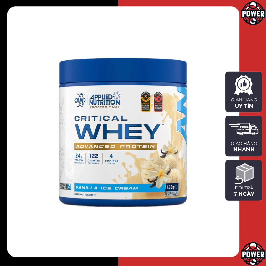 [FreeShip] Bột Critical Whey (4 lần) 24g protein/lần - Applied Nutrition -  whey Protein
