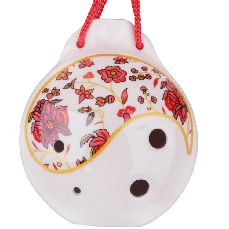 Kèn Ocarina 6 lỗ tone Alto C họa tiết gốm sứ độc đáo nhạc cụ thổi hơi cao cấp cho người mới bắt đầu 