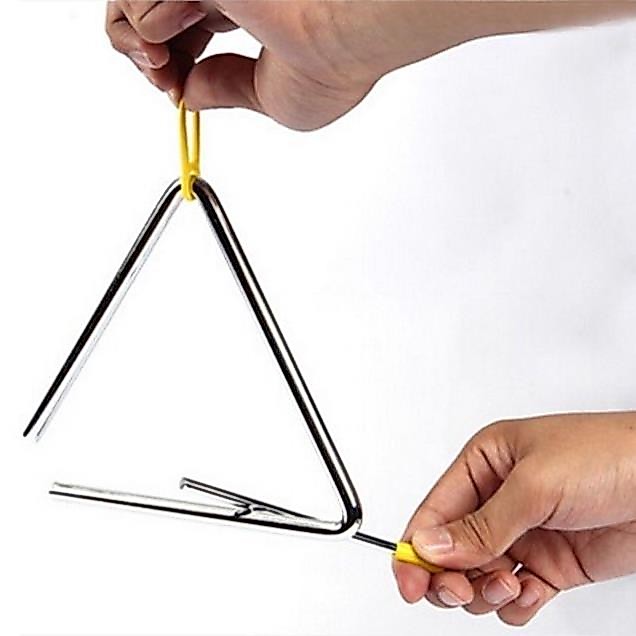 Kẻng tam giác 6 inch nhạc cụ gõ loại to 145mm cho bé, nhạc cụ TRIANGLE