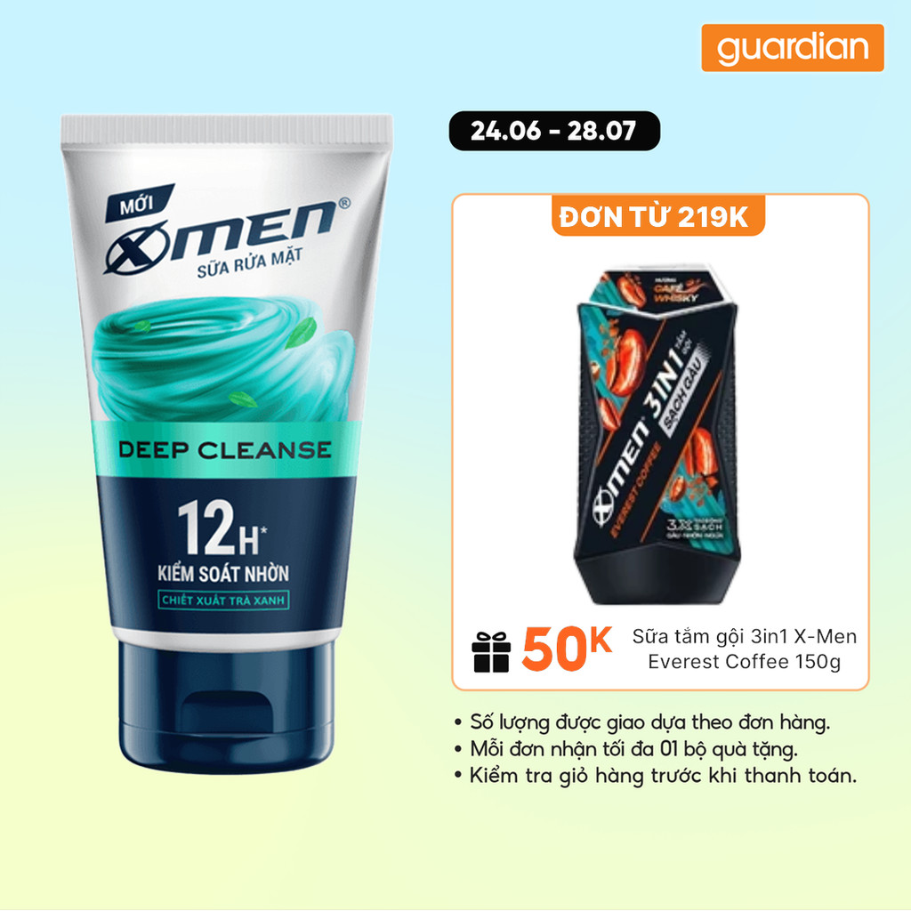Sữa Rửa Mặt Sạch Sâu X-Men Deep Cleanse 100Gr