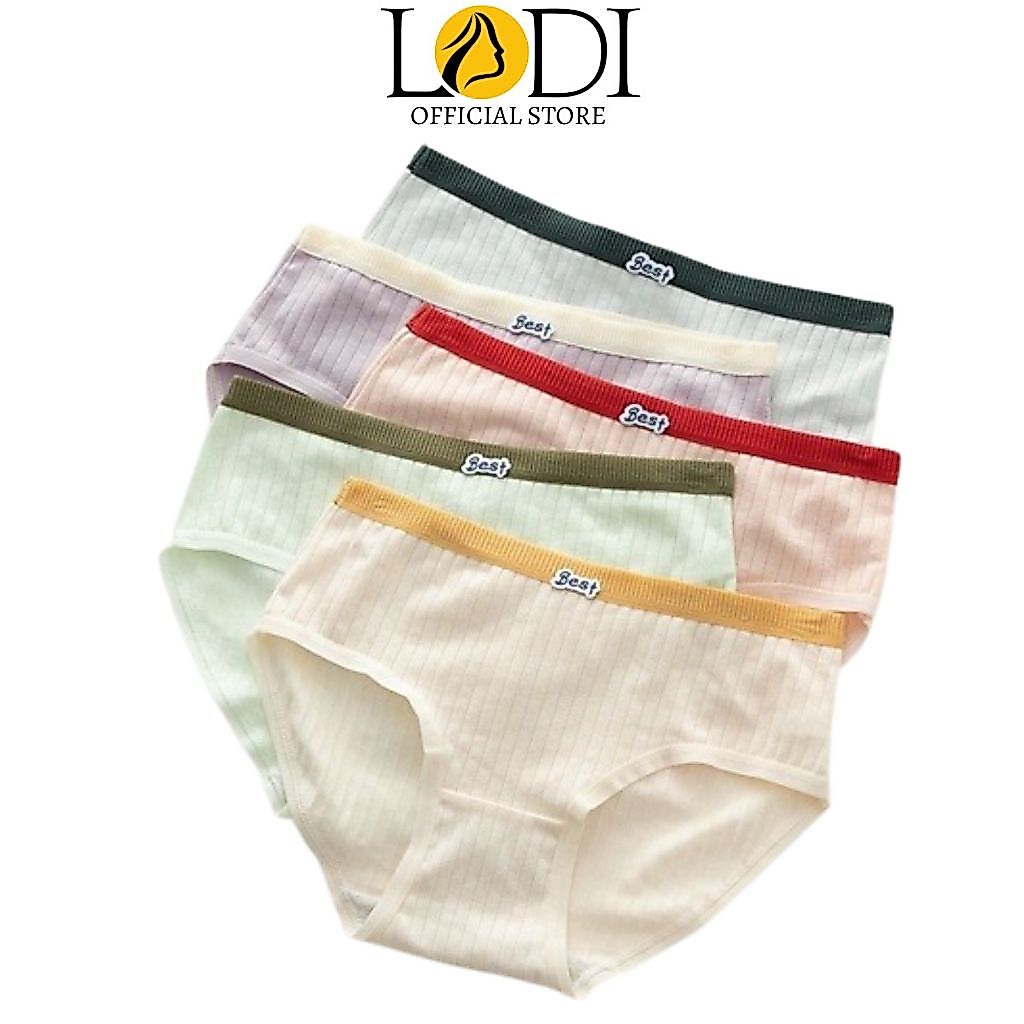 Quần Lót Nữ LADI Cotton Gân Tăm Smilee Kháng Khuẩn Mềm Mại MÃ 1018