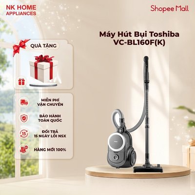 Máy Hút Bụi Toshiba VC-BL160F(K) Đen - Công suất 2000W, Bộ lộ HEPA - Bảo Hành Chính Hãng 12 tháng