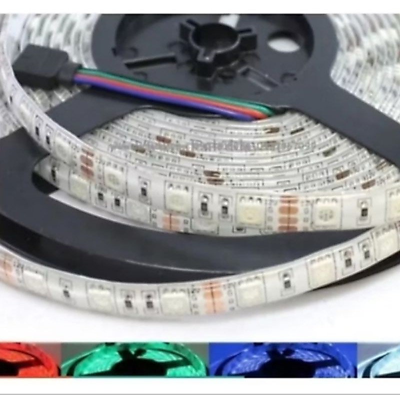 CUỘN LED GRB (RGB) 5050 DÂY DÁN NHIỀU MÀU CÓ BỌC SILICON (IP65) 5m sử dụng chip LED 5050