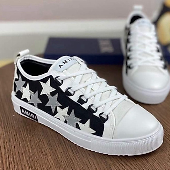 99k Giày Amiri Xả Canvas Giày thể thao sneaker nam nữ amiri canvas thêu ngôi sao da đế cao su non(Ng