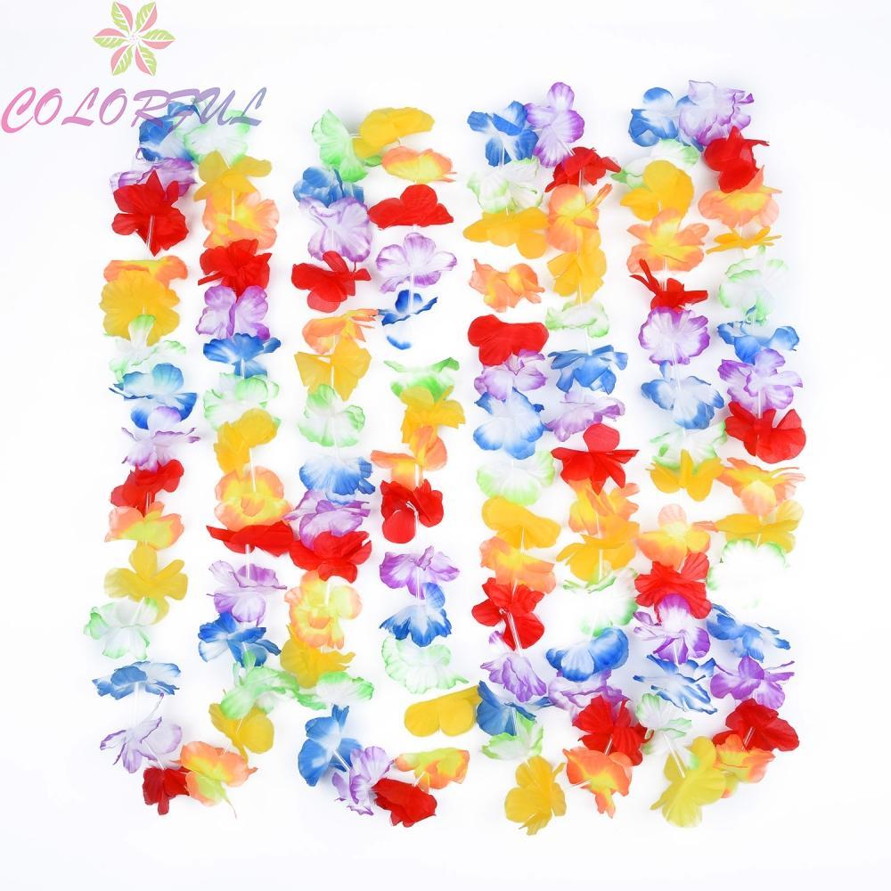 10x Garland Necklace Fancy Flower Dress Leis Hen Beach Party Wedding Hawaiian