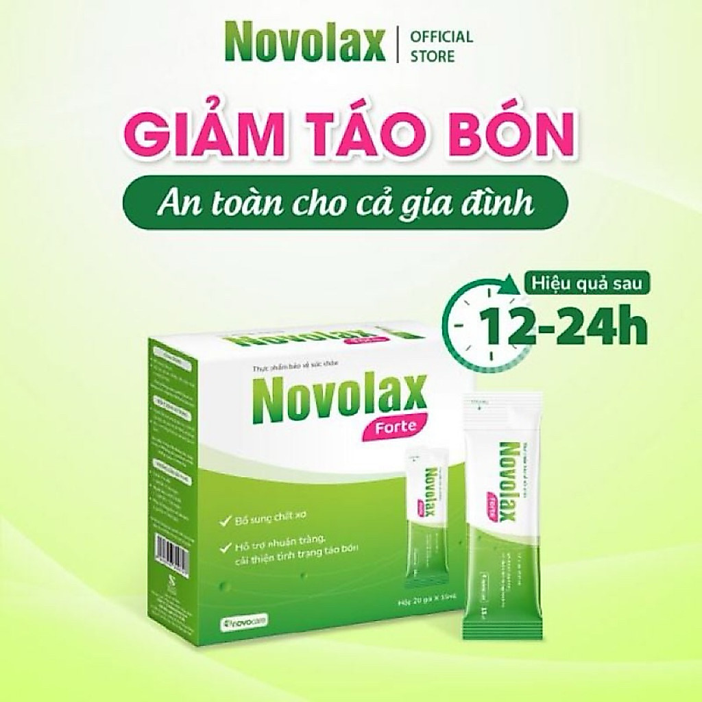 Chất Xơ NOVOLAX 20gói/Hộp - Novolax Bổ Sung Chất Xơ Từ Bột Mận, Yến Mạch Giúp Giảm Táo Bón Cho Trẻ &