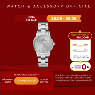 [Tặng Kèm Hộp Nơ] Đồng hồ Nam Nữ Daniel  Iconic Link Uniton Silver - dwstoresg.