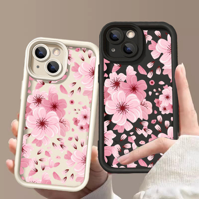 Retro PInk Hoa Anh Đào Hoa Ốp Lưng Điện Thoại Di Động Cho Realme Note 80 C83 C85 Pro 15 14 13 12 11 