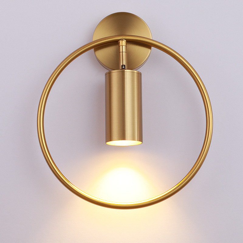 Đèn led hậu hiện đại Phòng ngủ Đèn tường đầu giường GU10 Đèn chiếu sáng gấp 180 độ Nền hình tròn tườ