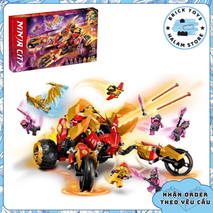 [Có sẵn] Đồ chơi lắp ráp Ninjago mã 7013 Dragon Raider - Mô hình Ninja City Xe Rồng của Kai