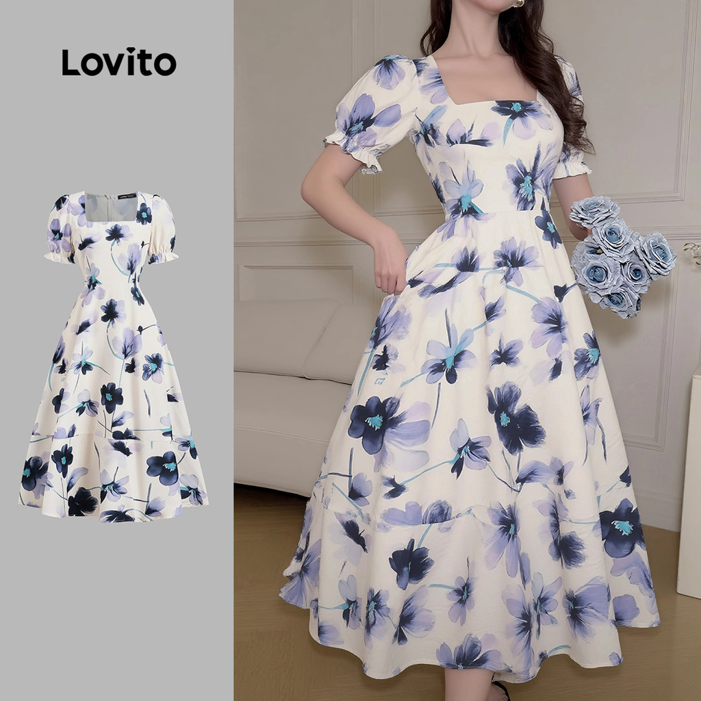 Lovito Váy Dự Tiệc giáng Sinh Thường Ngày Có Khóa Kéo Mùa Xuân hè Dành Cho Nữ L149LD590 