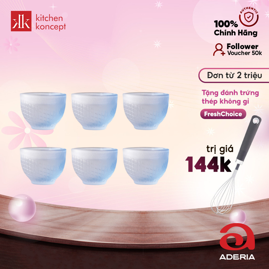 Bộ 6 ly chén uống sake thủy tinh xanh thiên thanh thương hiệu Aderia Nhật Bản 55ml