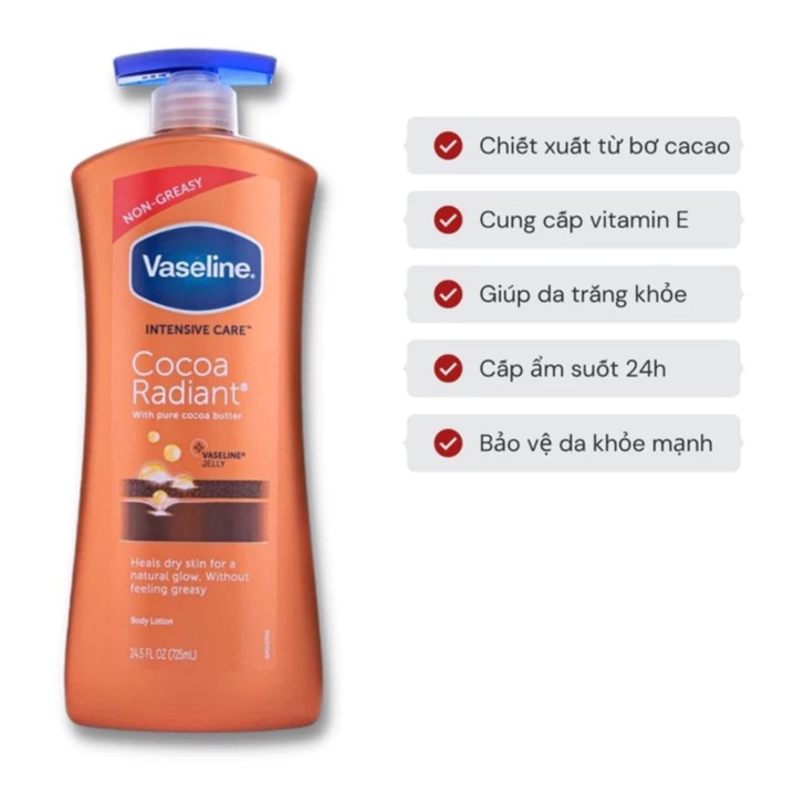 Vaseline Nâu Vòi Xanh 725ml, Sữa Dưỡng Thể Trắng Da Vaseline Healthy White UV Lightening Body 725ML 