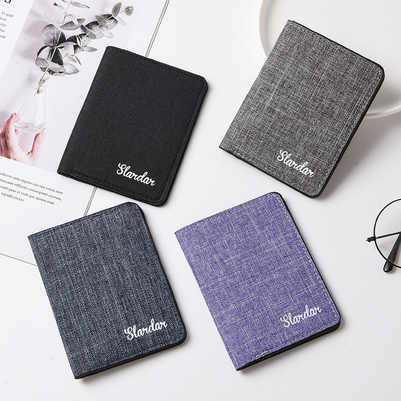 ví nam mini ví nam Canvas Siêu Mỏng Mini Ví Ngắn Nam Bằng Lái Xe Đựng Thẻ Tất Cả Trong Một Nhỏ Đơn G